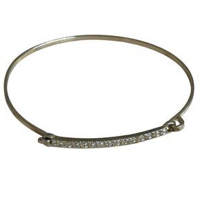 Gold tone rhinestone bangle bracelet